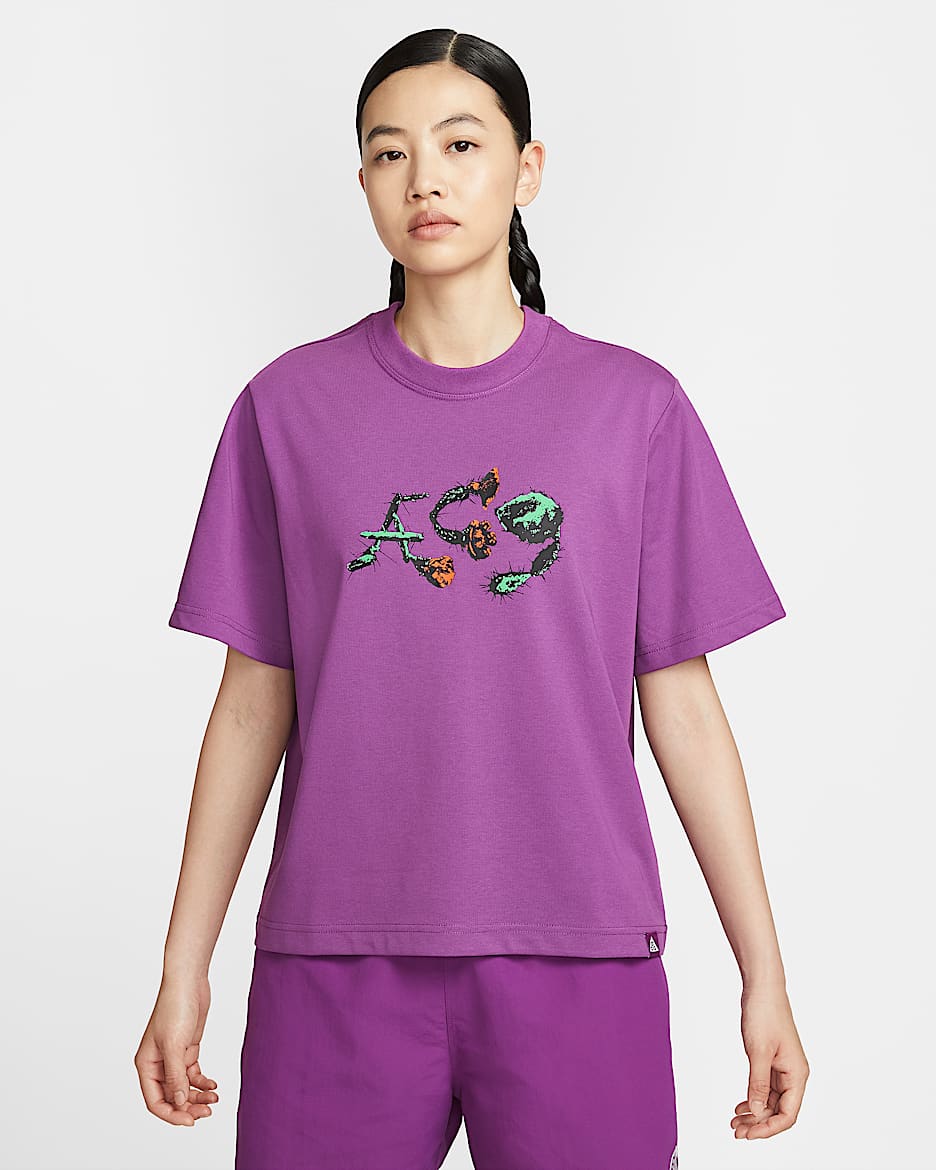 Nike ACG 女子速干短袖T恤 - 浆果红