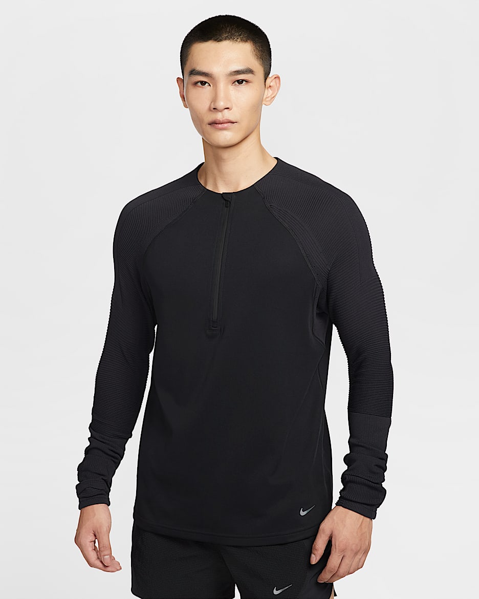Nike Pinnacle Therma-FIT ADV 男子加绒拼接跑步上衣 - 黑