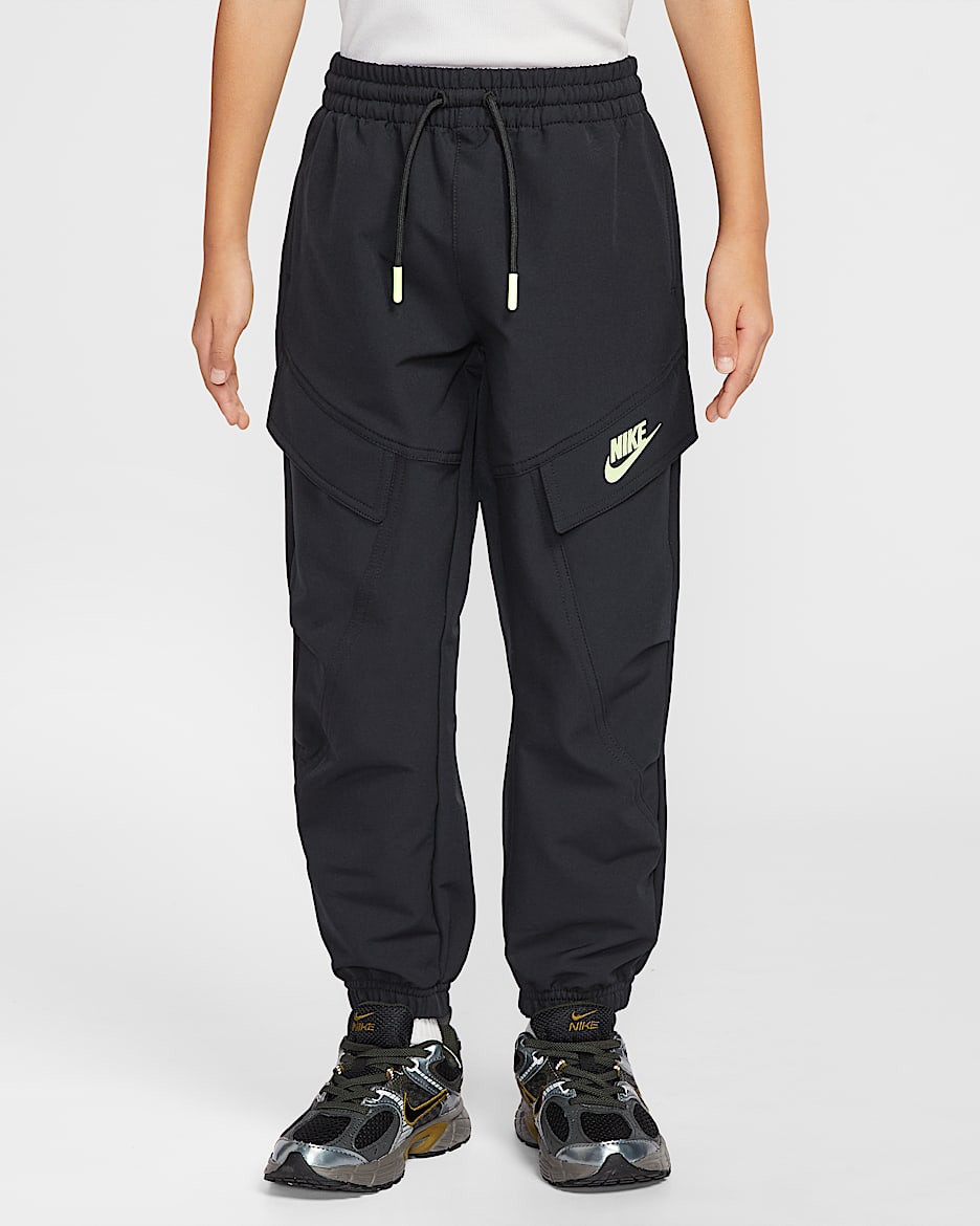 Nike Sportswear 幼童梭织薄绒里料工装长裤 - 黑