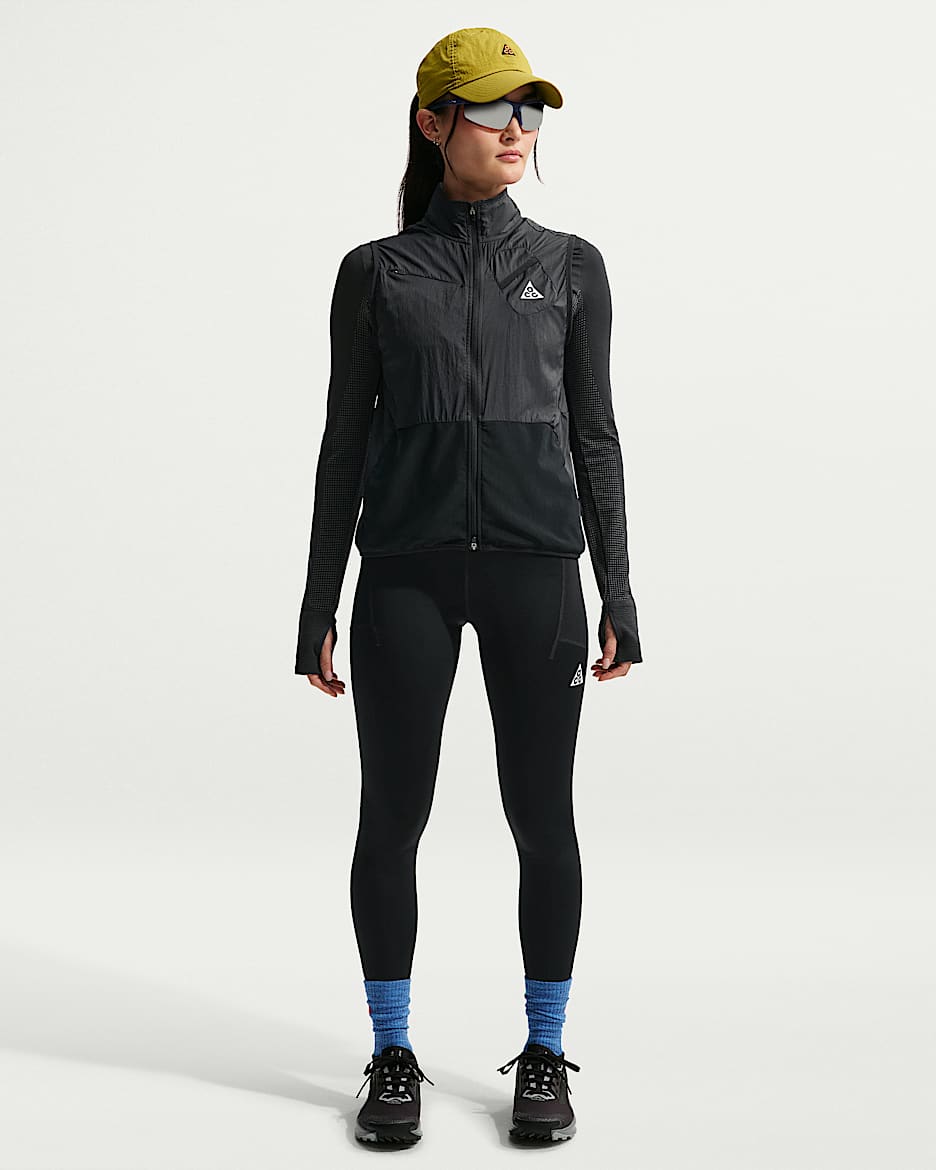 Nike ACG Dri-FIT 女子速干高腰越野跑步九分紧身裤 - 黑/山峰白