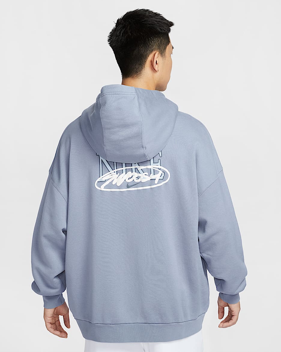 Nike Club 男子 Oversize 风法式毛圈套头连帽衫 - 灰石板蓝/灰石板蓝