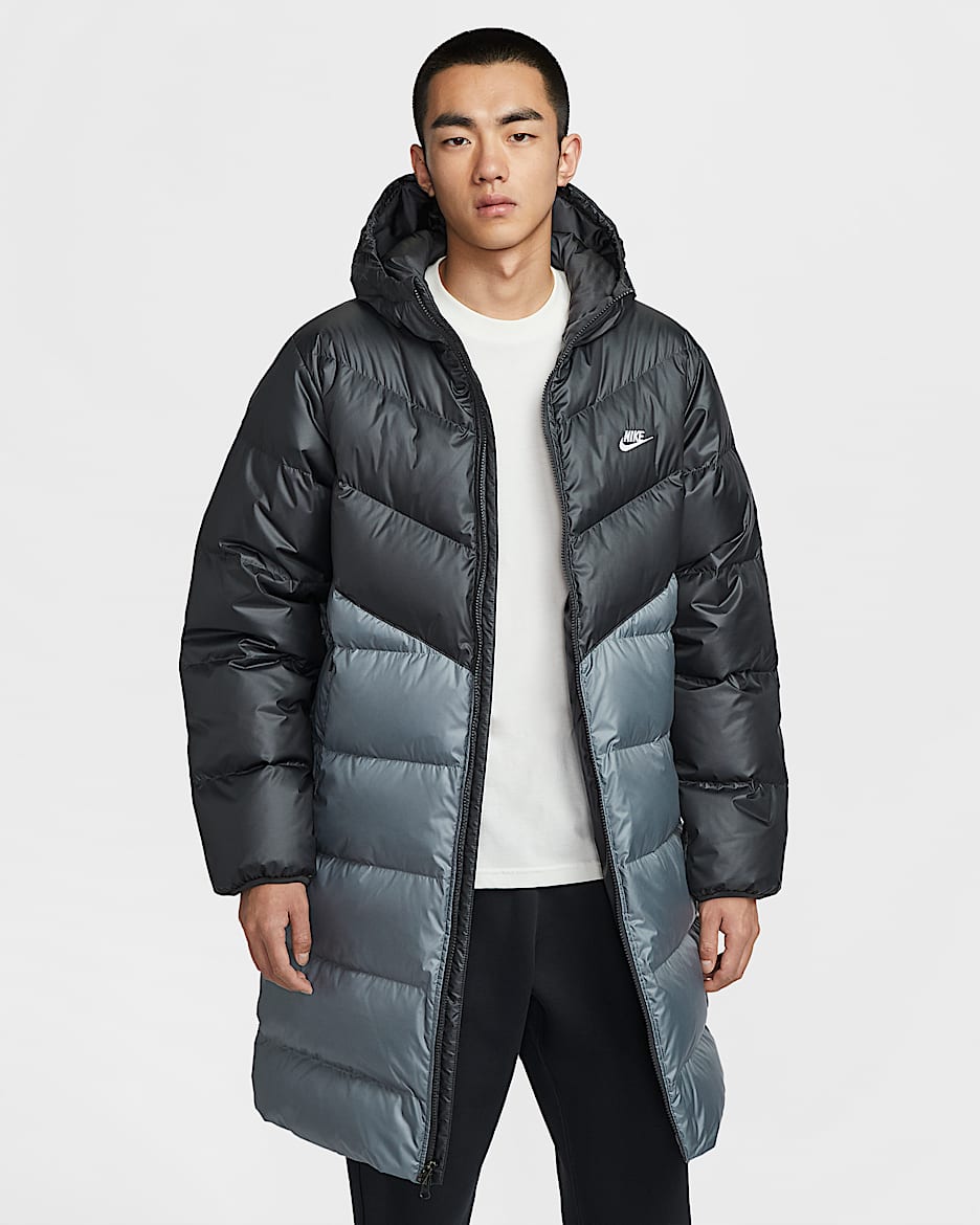 Nike Windrunner 耐克风行者系列男子拒水羽绒外套 - 煤黑/冷灰/白色