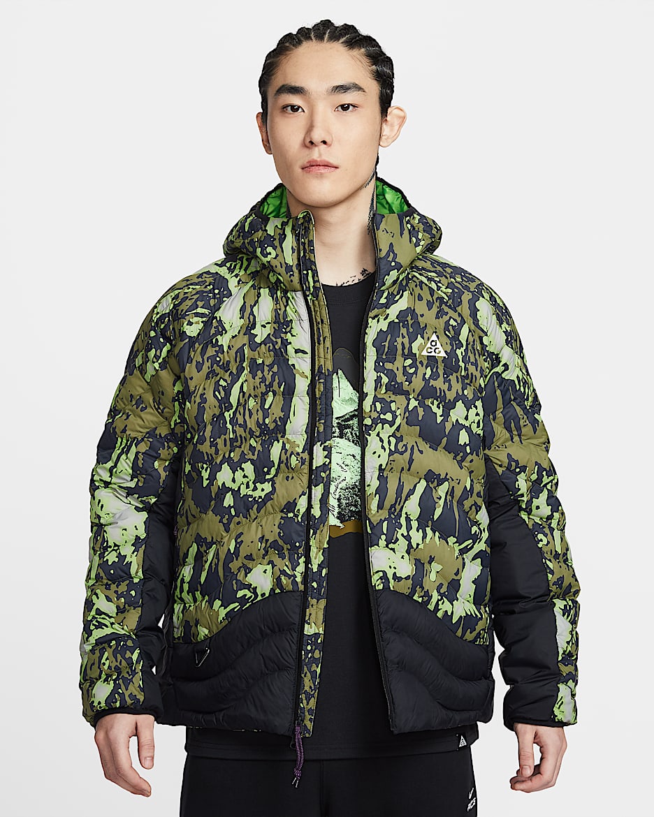 Nike ACG "Lava Flow" Therma-FIT ADV 男子夹克 - 大学灰/黑/明绿/山峰白