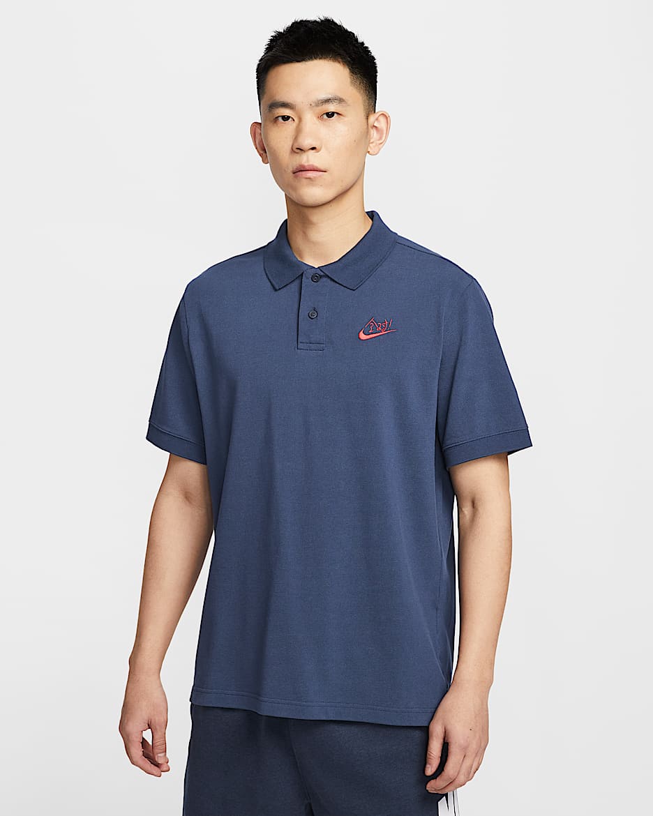Nike Sportswear 男子短袖翻领满分T恤 - 深藏青