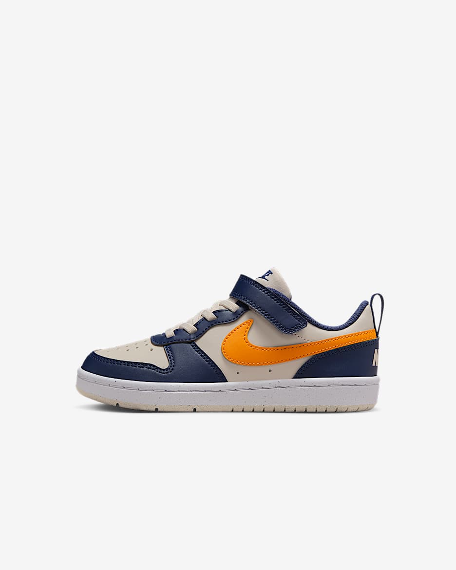 Nike Court Borough Low Recraft 耐克酷菠萝幼童运动鞋 - 浅土褐/深藏青/白色/橘皮黄