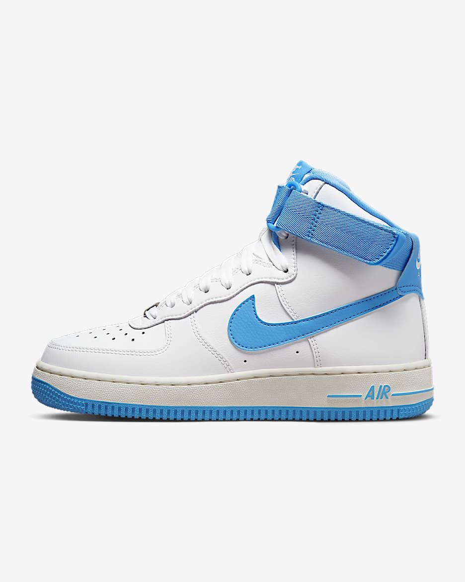 Nike Air Force 1 High OG QS 女子空军一号运动鞋 - 白色/帆白/大学蓝
