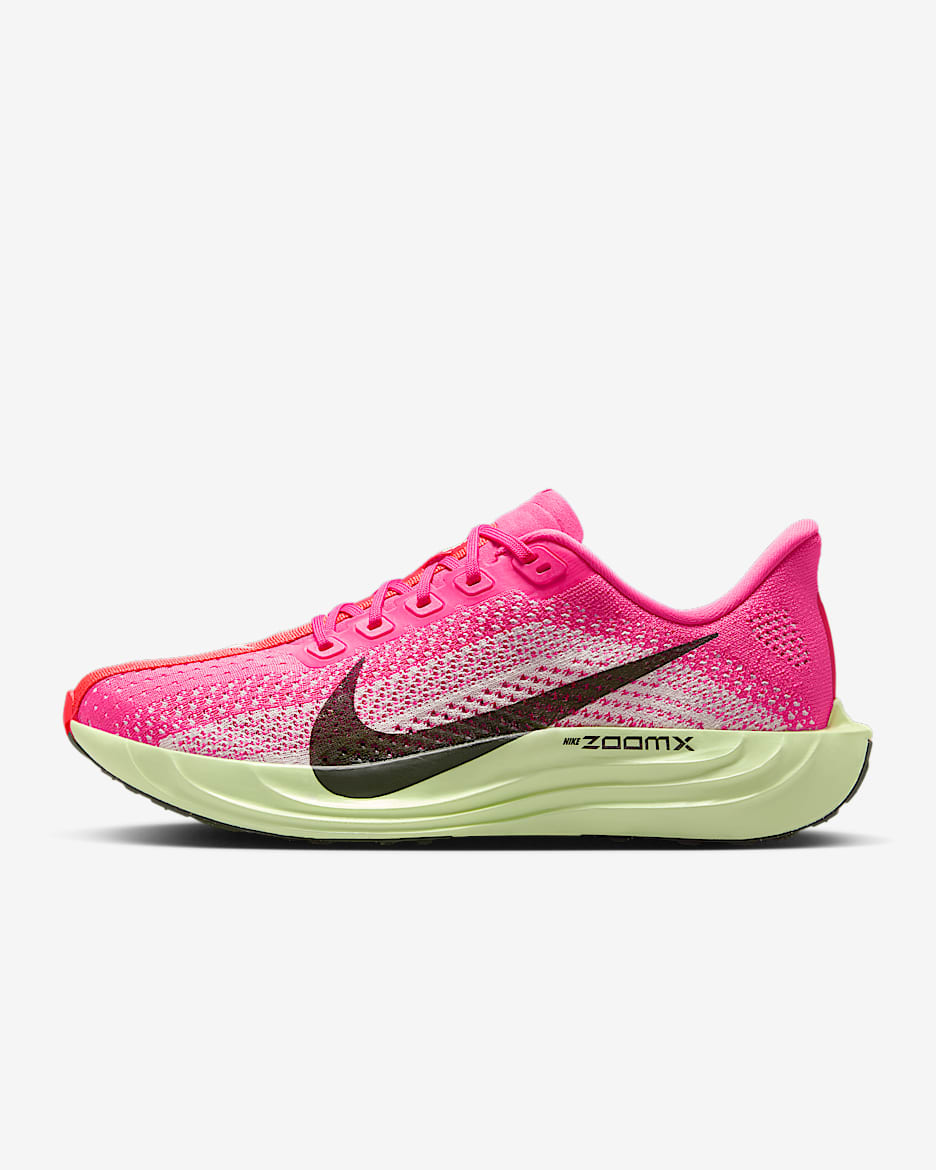 Nike Pegasus Plus 耐克超级飞马女子公路跑步鞋 - 透明粉/亮深红/微黄绿/红杉绿