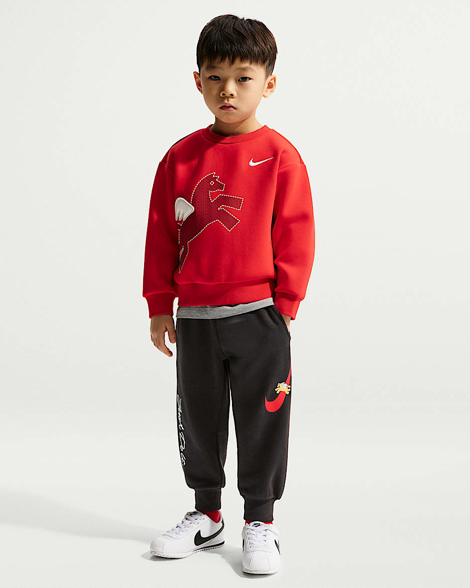 Nike Sportswear 马年限定脱缰系列新年款婴童针织长裤 - 黑