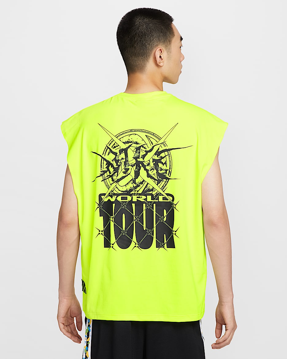 Nike Dri-FIT 男子速干无袖篮球上衣 - 荧光黄/黑