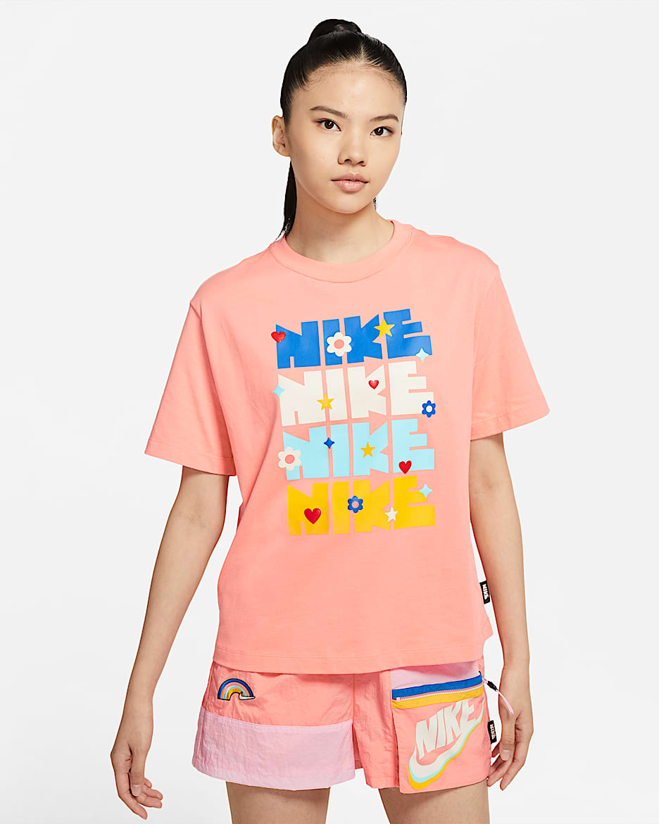 Nike Sportswear Essential 女子短袖上衣 - 狂喜深红