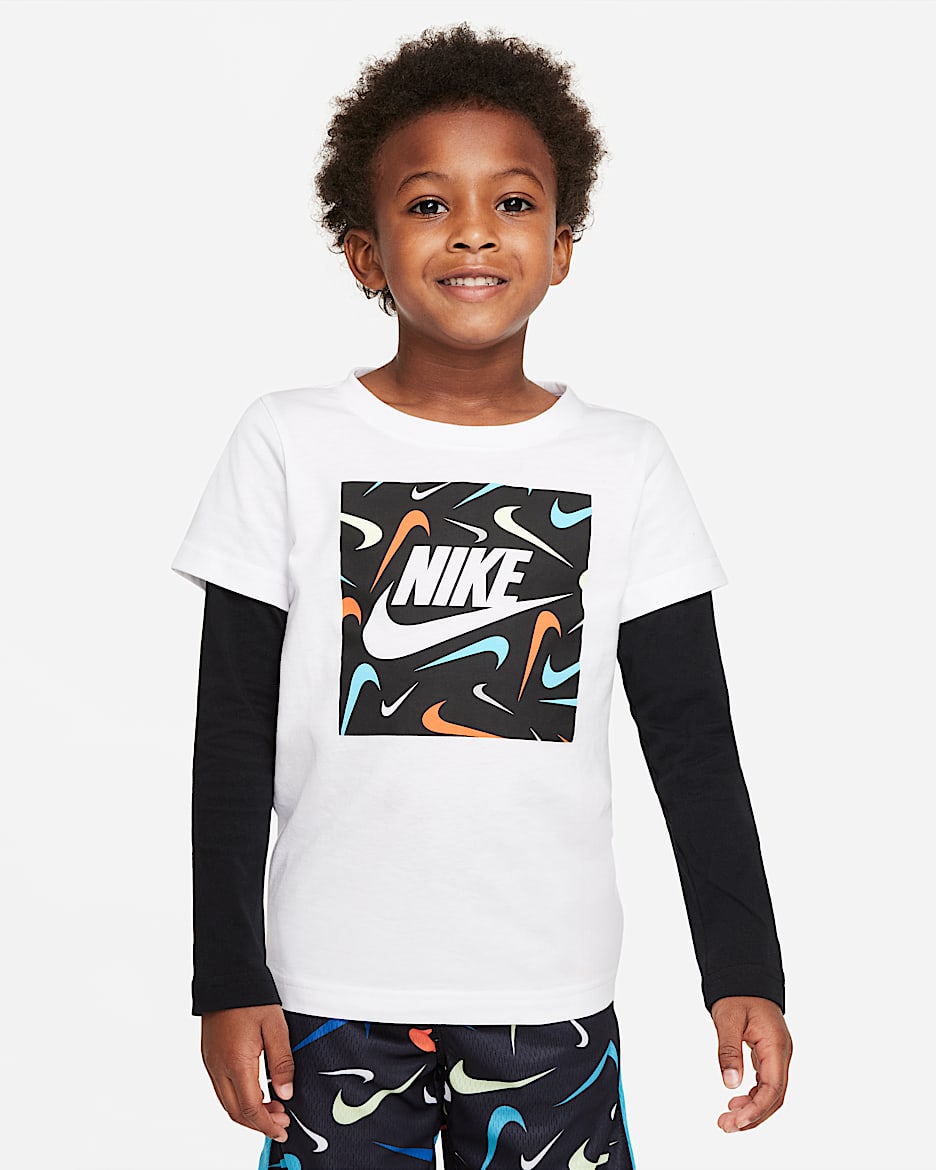 Nike 幼童长袖T恤 - 白色
