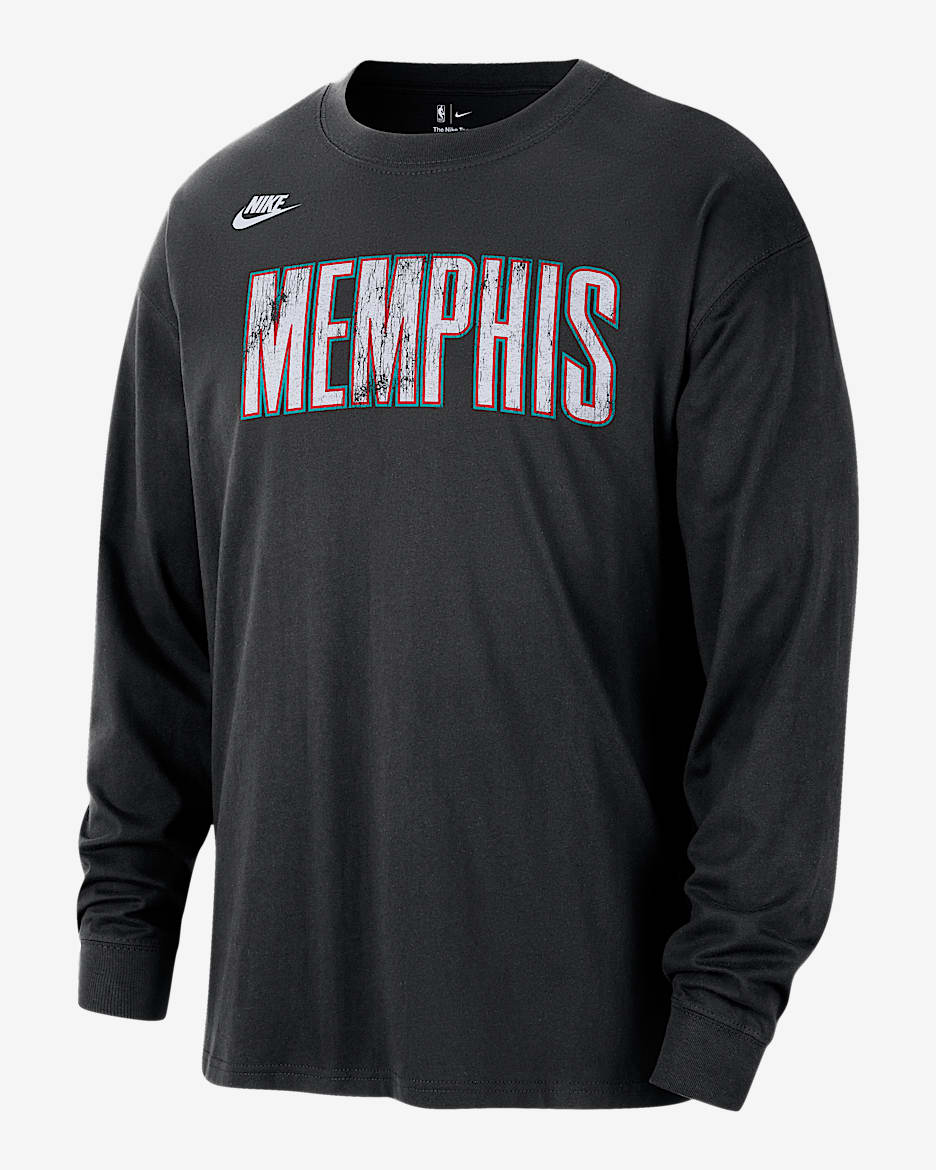 孟菲斯灰熊队 Hardwood Classic Essential Nike NBA 男子长袖T恤 - 黑