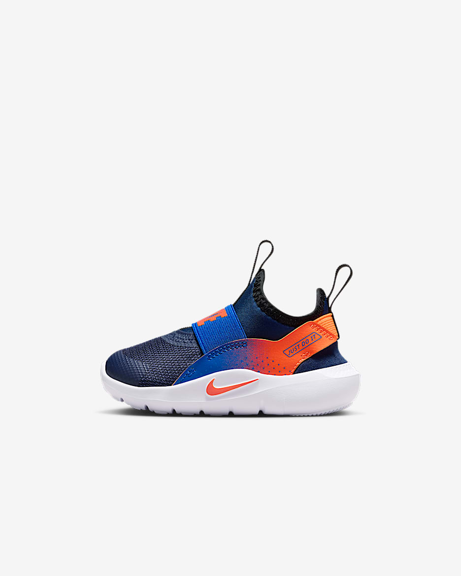 Nike Flex Runner 4 婴童一脚蹬运动鞋 - 深藏青/游戏宝蓝/黑/荷兰橙