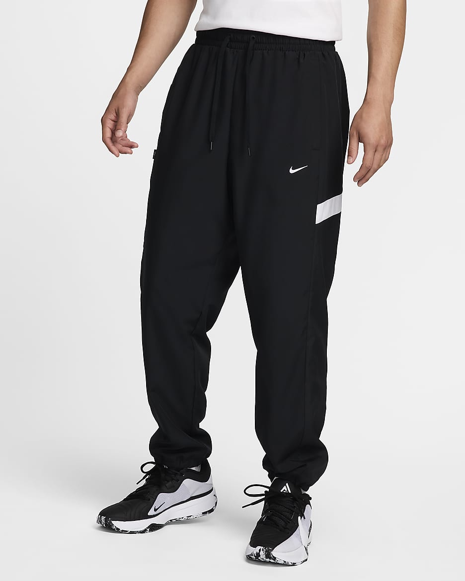 Nike Icon 男子梭织篮球长裤 - 黑/黑/白色/白色