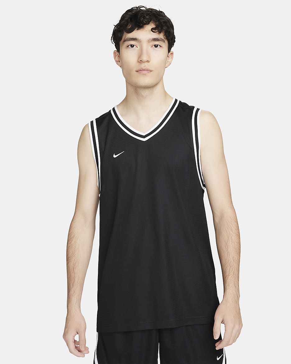 Nike DNA Dri-FIT 男子速干篮球球衣 - 黑/白色