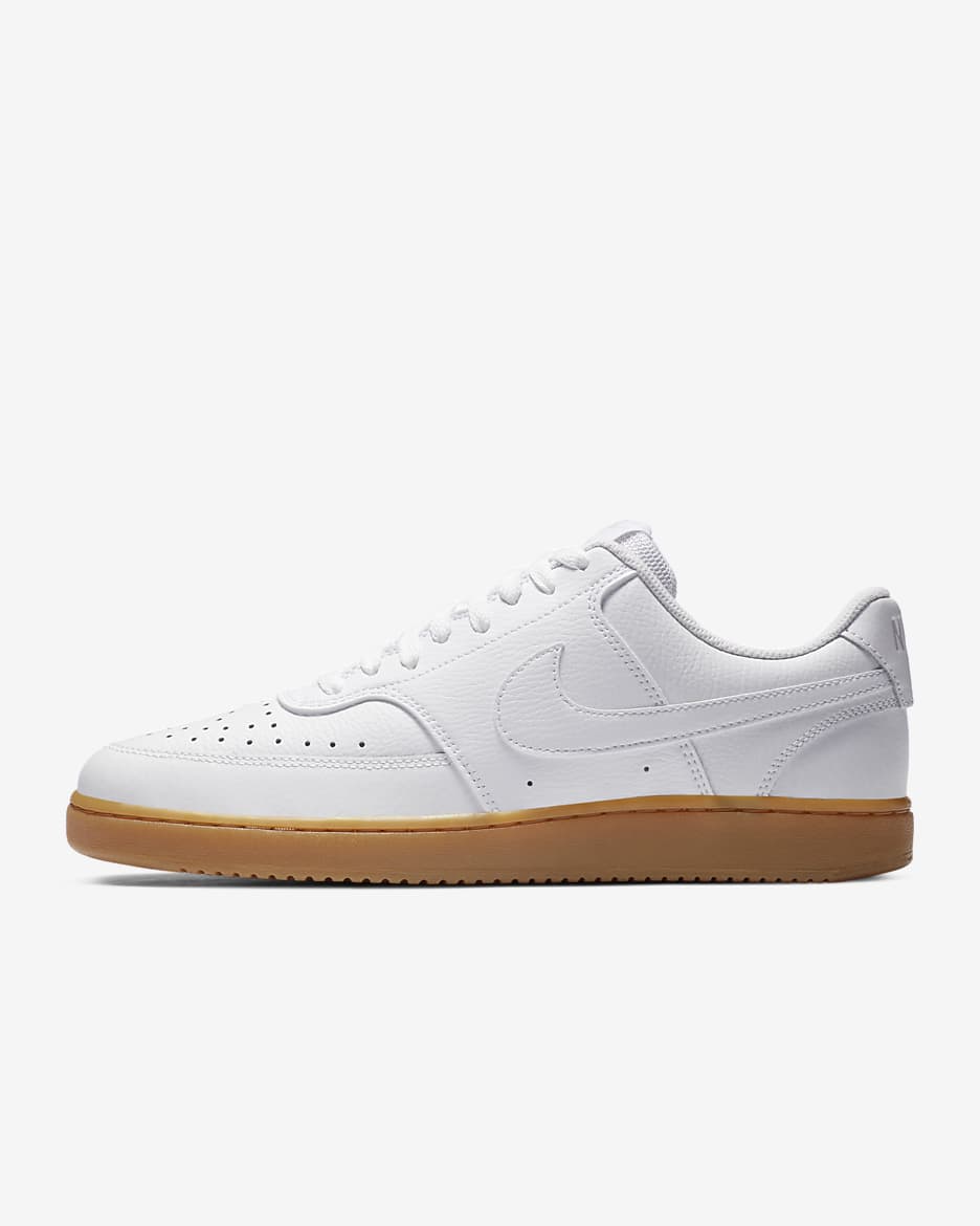 Nike Court Vision Low 男子运动鞋板鞋 - 白色/尘光子色/橡皮浅褐/白色