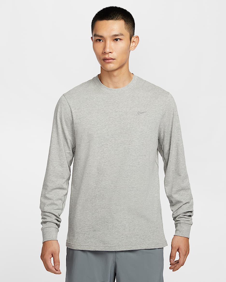 Nike Primary Dri-FIT 男子速干长袖百搭上衣 - 调色暗灰/调色/烟灰