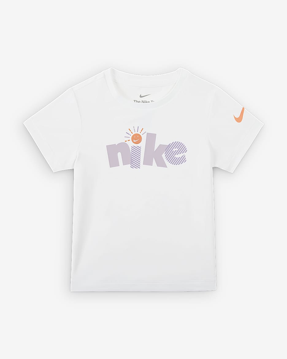 Nike Swoosh 婴童凉感防晒阳光印花T恤 - 白色