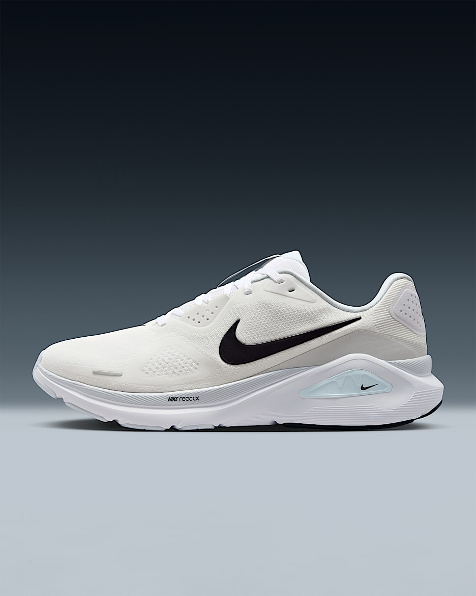 Nike Structure 26 耐克稳程男子公路跑步鞋 - 白色/白金色/微黄绿/黑