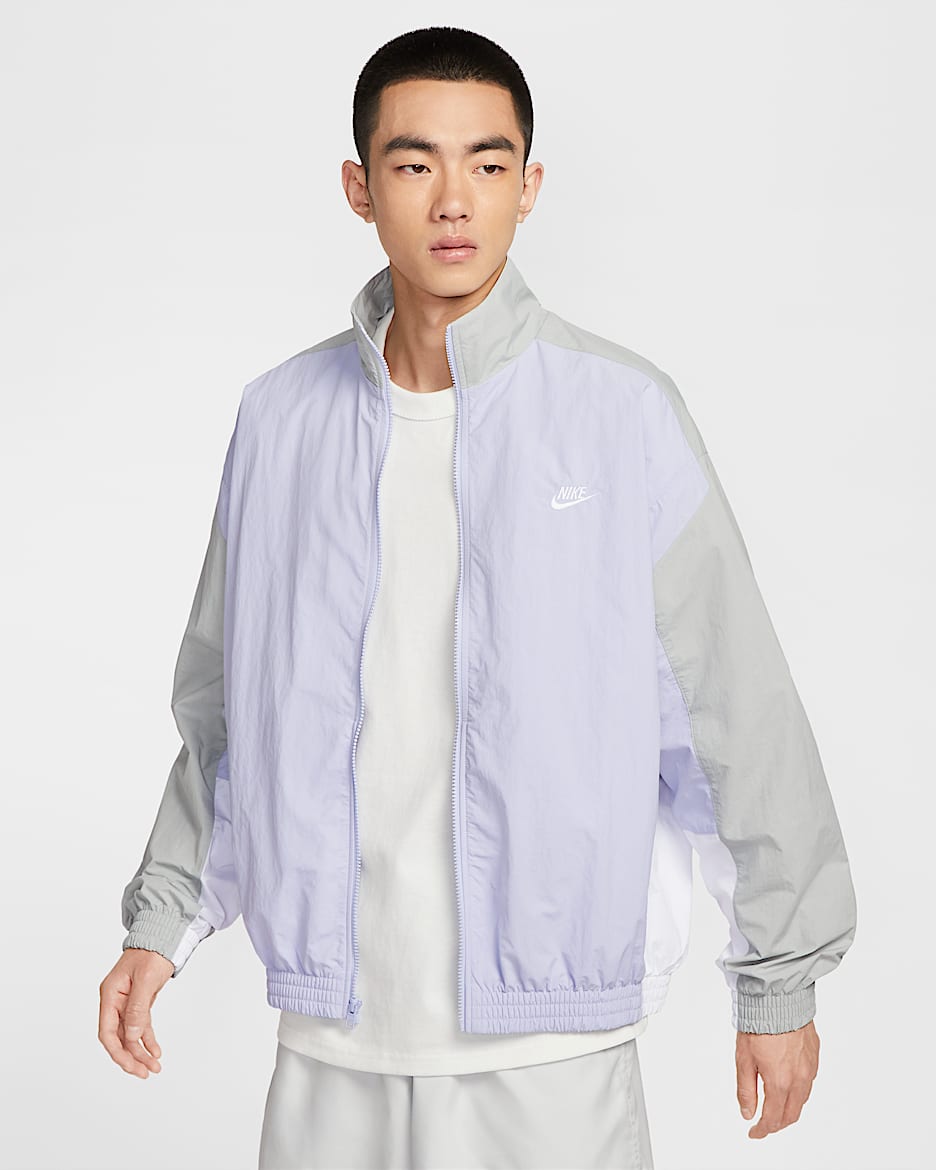 Nike Club 情人节男子 Oversize 风梭织运动夹克 - 幻影/浅烟灰/白色/白色