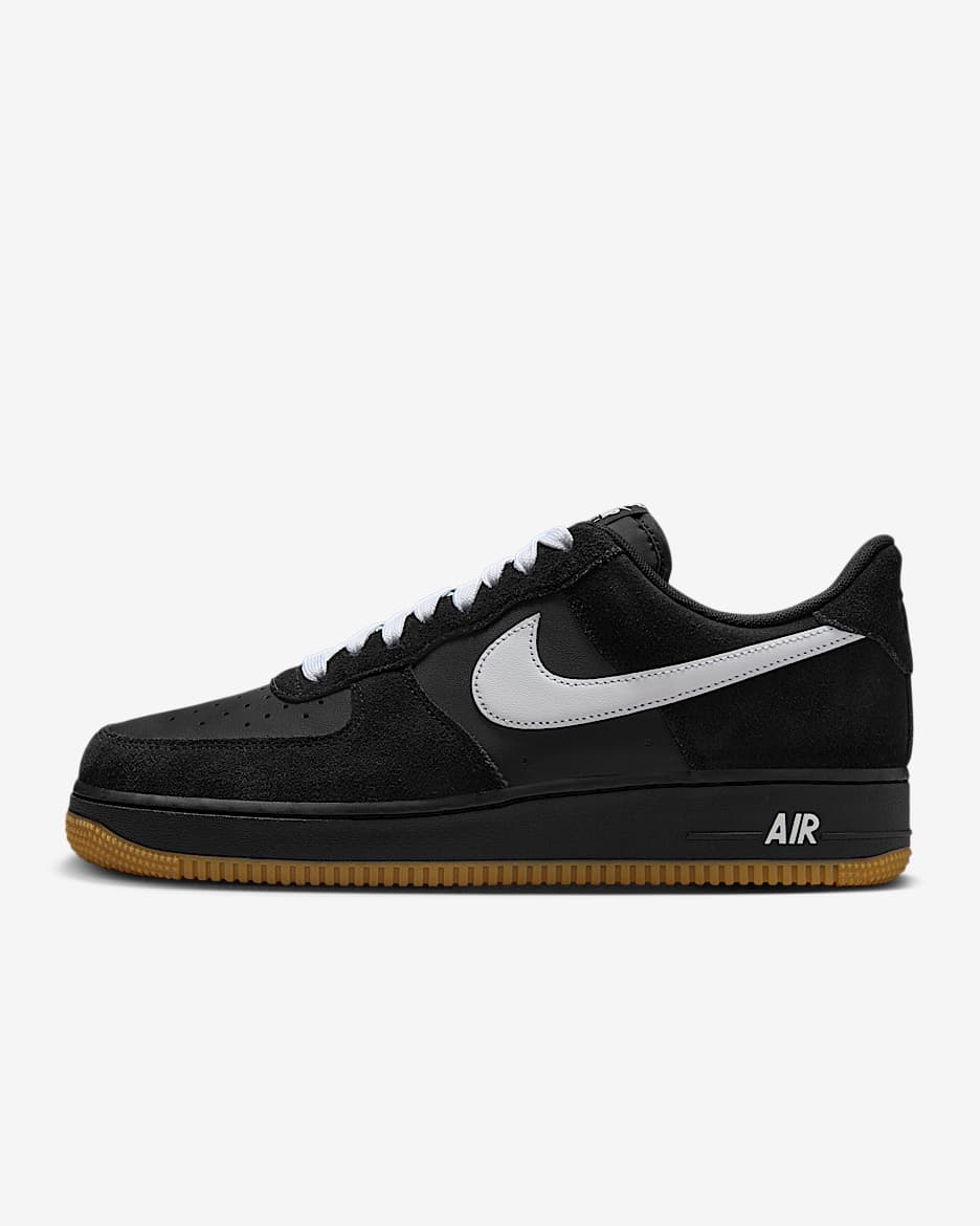 Nike Air Force 1 '07 LV8 男子空军一号运动鞋 - 黑/橡皮浅褐/白色