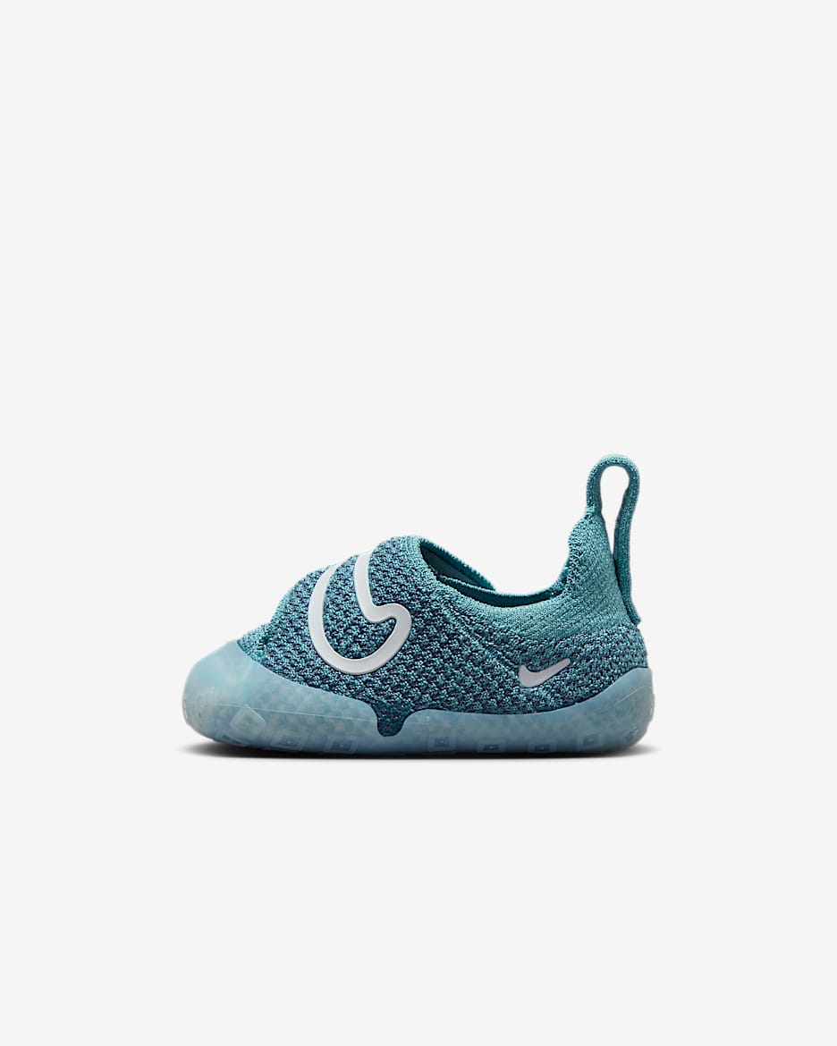 Nike Swoosh 1 婴童易穿脱运动鞋宝宝勾学步鞋 - 牛仔蓝绿/烟灰蓝/蔚蓝/白色