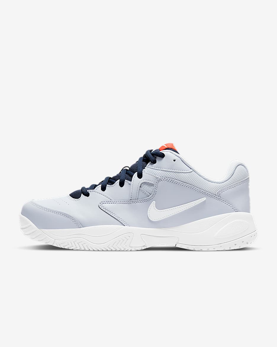 NikeCourt Lite 2 男子硬地球场网球鞋 - 足球灰/黑曜石色/队橙/白色