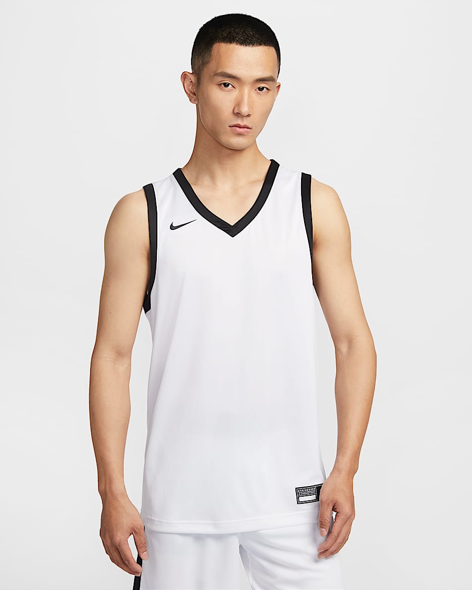 Nike Dri-FIT Stock Crossover 男子速干球衣 - 白色