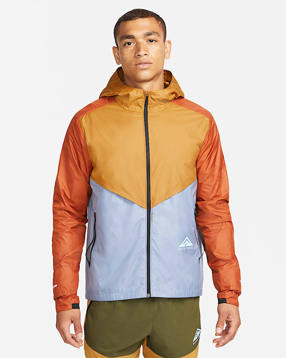 Nike Windrunner 男子越野跑步夹克 - 麦黄/灰石板蓝/暗赤褐/粉蓝
