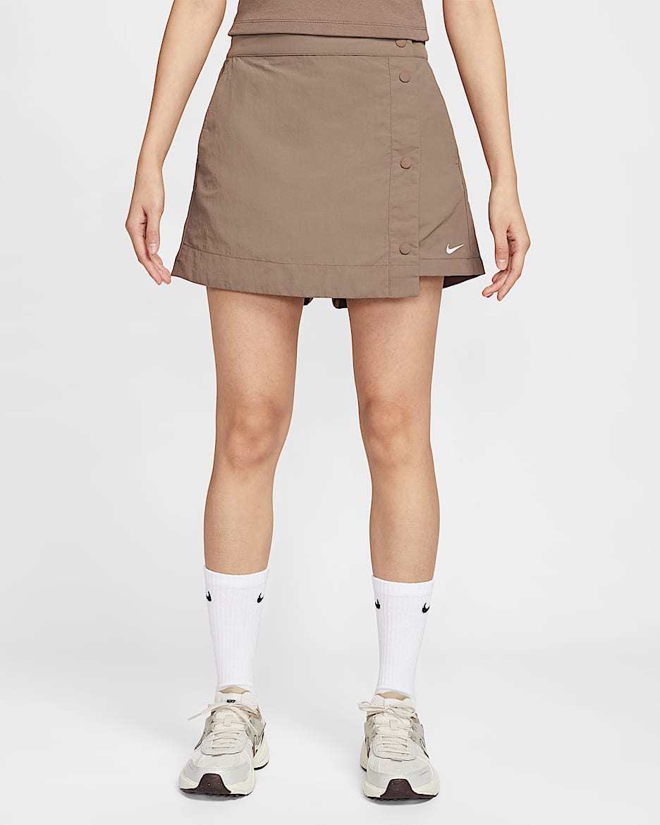 Nike Sportswear Essential 女子梭织裤裙 - 貂棕/白色