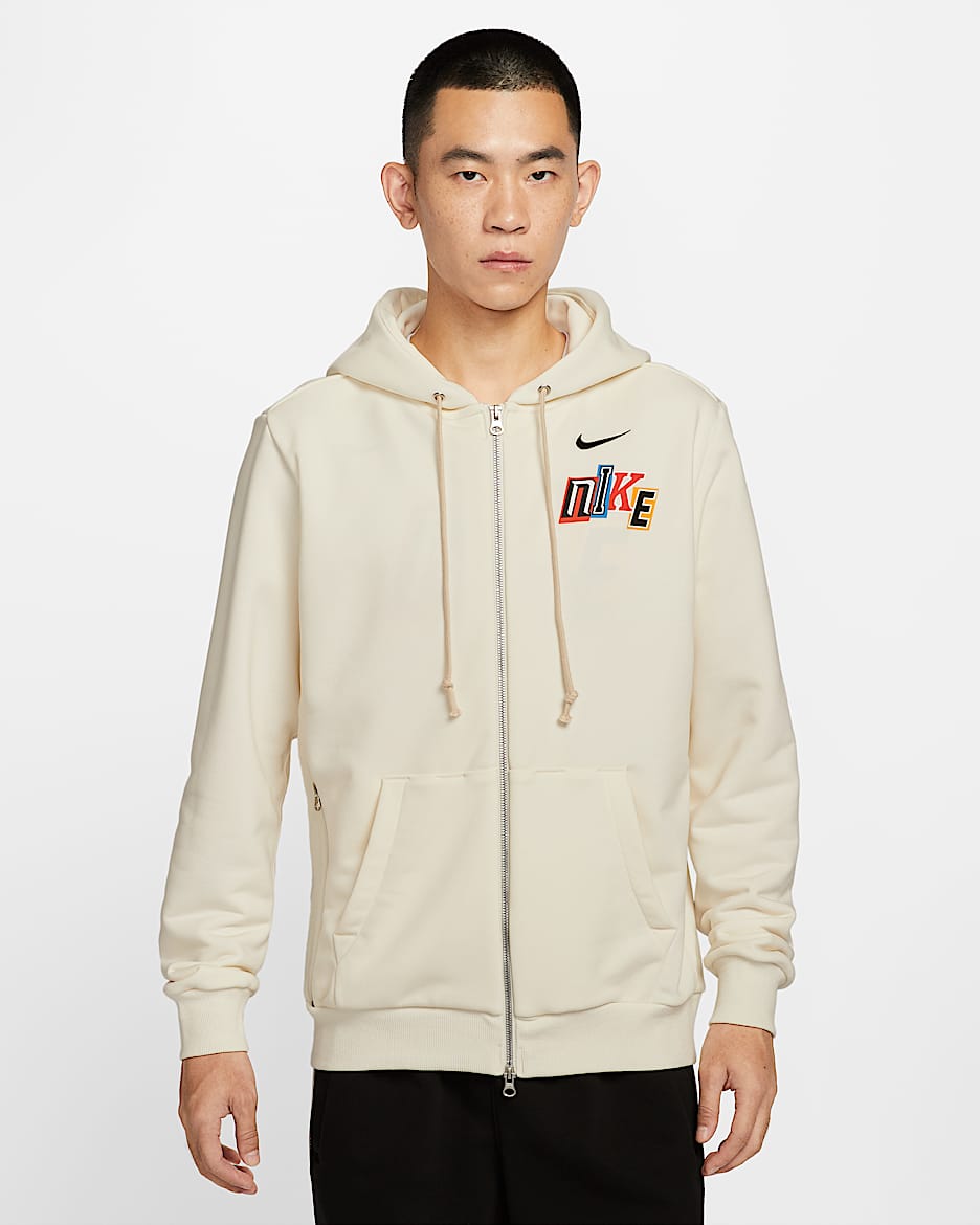 Nike Standard Issue Dri-FIT 男子速干全长拉链开襟篮球连帽衫 - 珍珠灰
