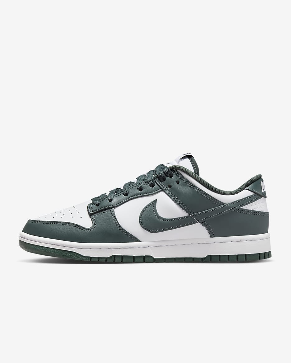 Nike Dunk Low Retro 男子运动鞋 - 白色/白色/绿古色