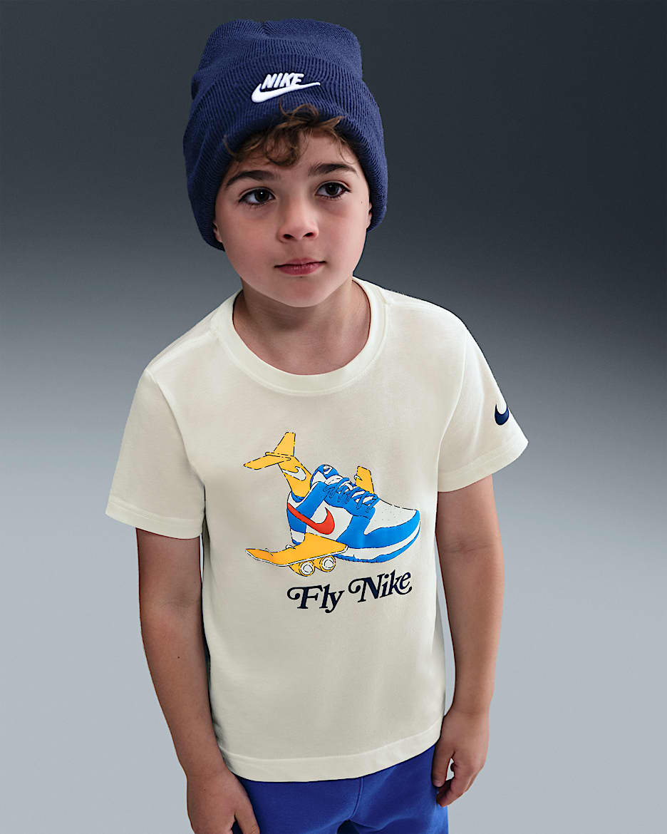 Nike "Fly Nike" 幼童T恤 - 帆白