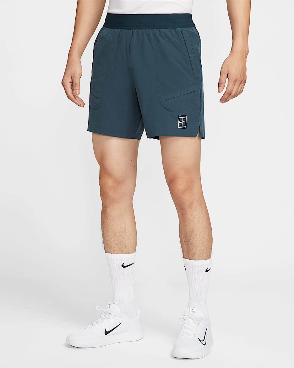 NikeCourt Advantage Dri-FIT 男子速干网球短裤 - 军械深海蓝/白色