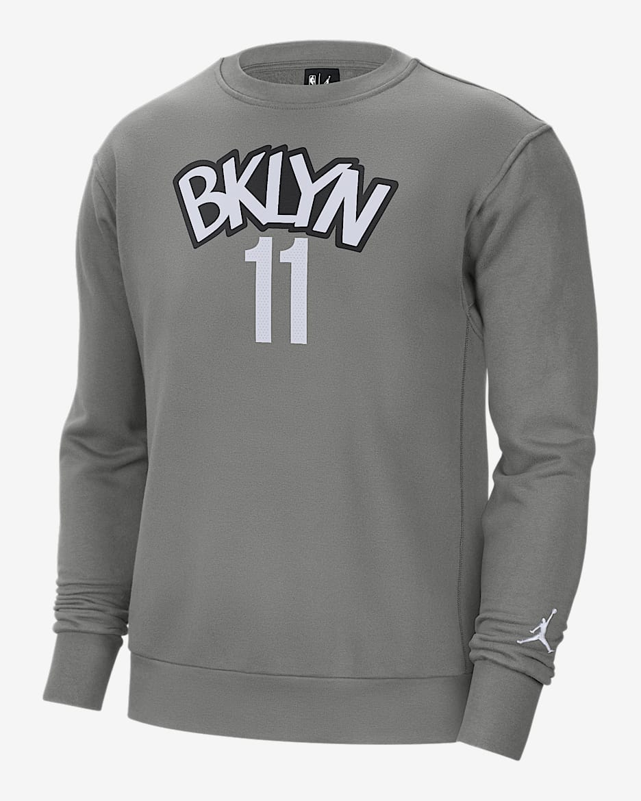 布鲁克林篮网队 Statement Edition Jordan NBA 男子圆领上衣 - 暗钢灰/白色