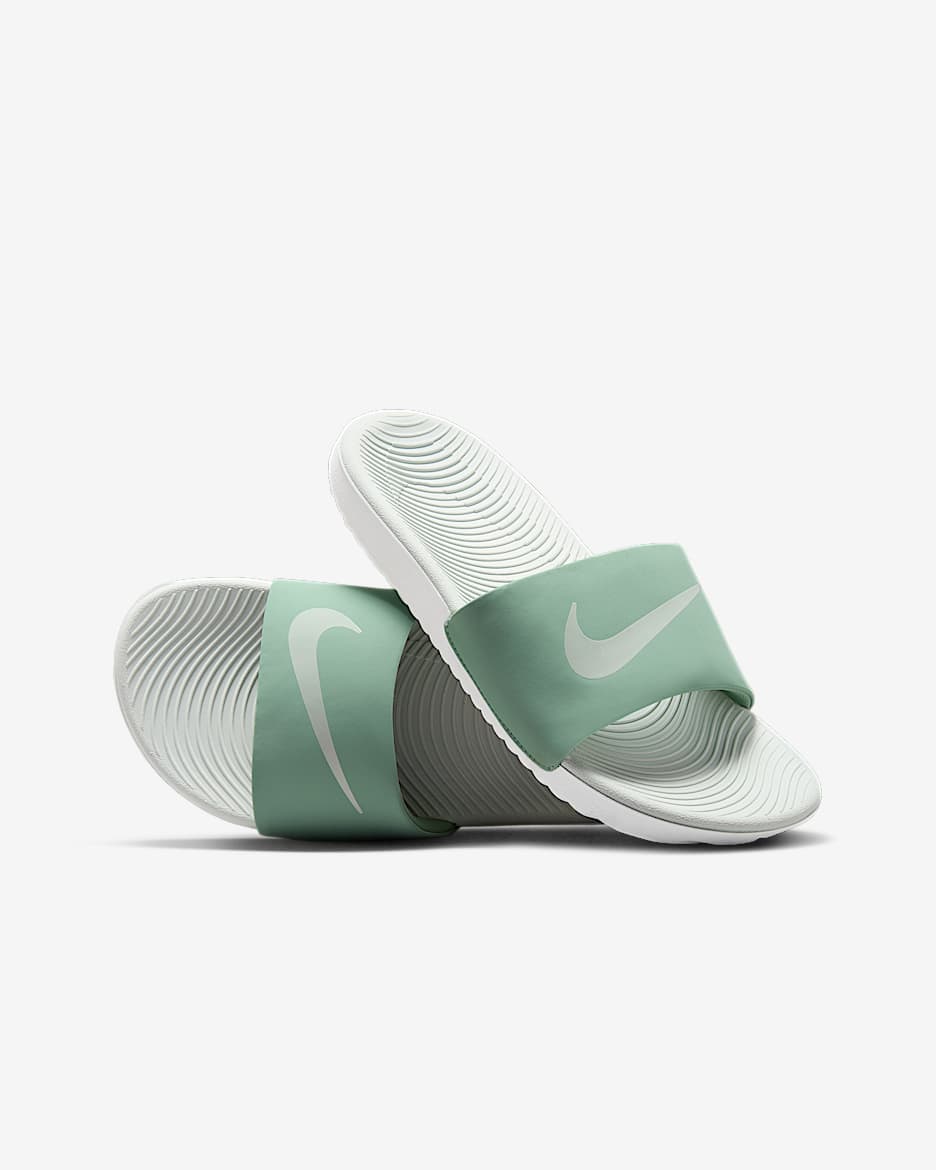 Nike Kawa 大童拖鞋 - 温和灰绿/帆白/浅银