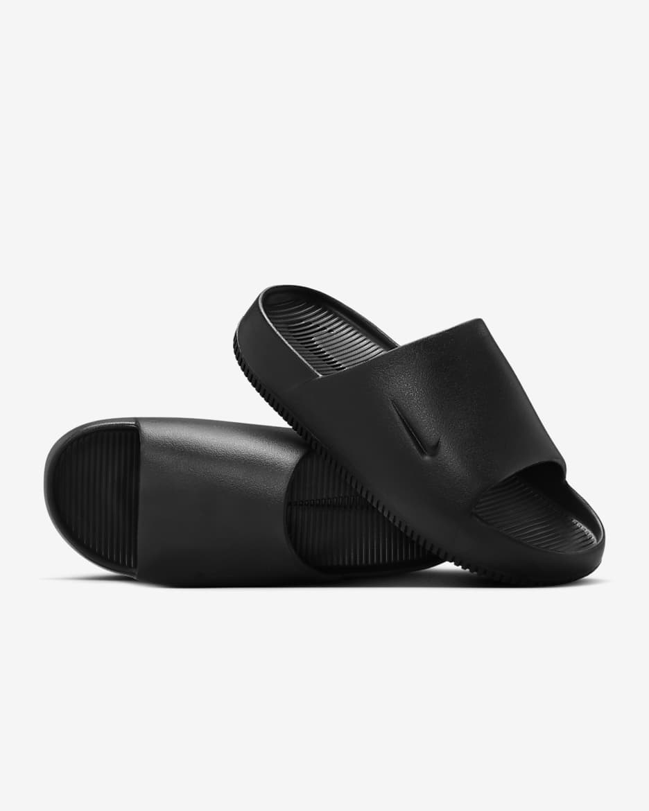 Nike Calm 女子沙滩面包拖鞋 - 黑/黑
