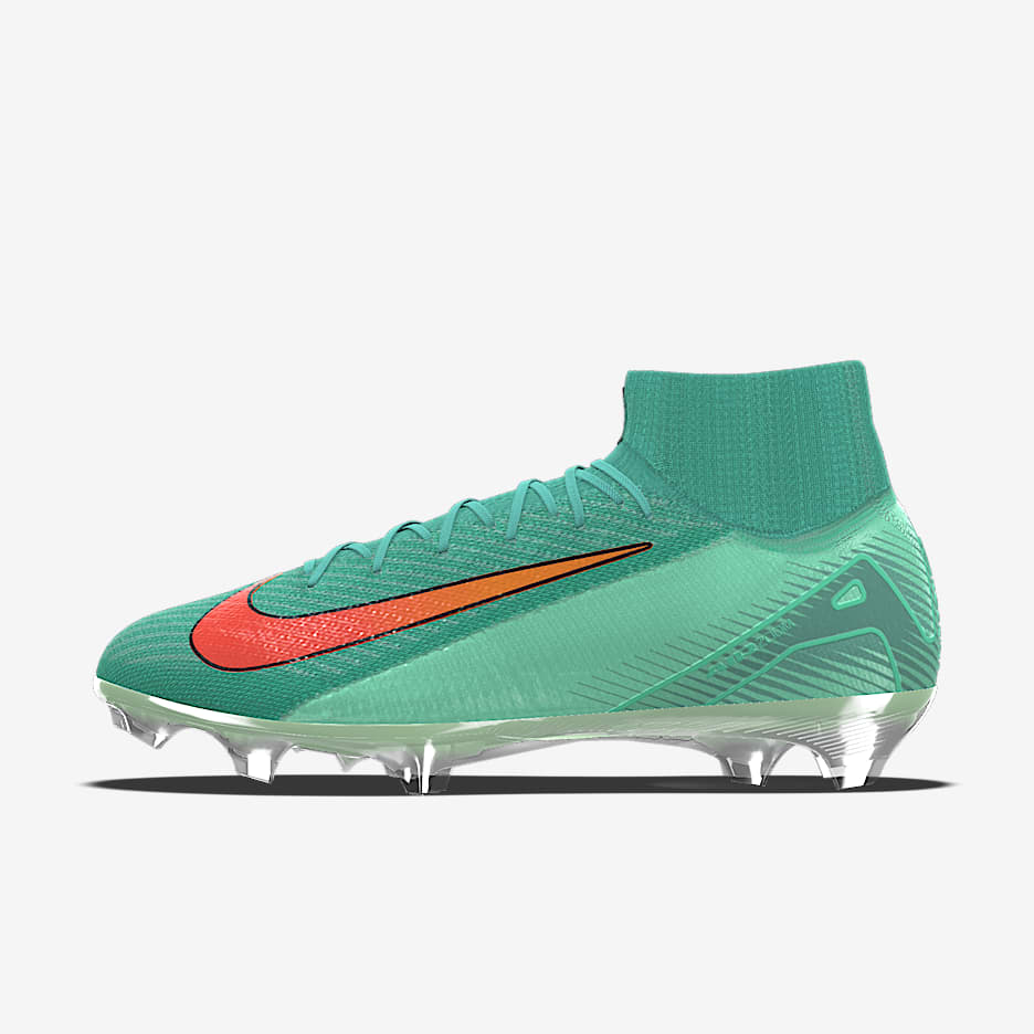 Nike Mercurial Superfly 10 Elite By You 耐克刺客系列专属定制天然硬质草地高帮足球鞋 - 宝石绿/仙人掌绿/宝石绿