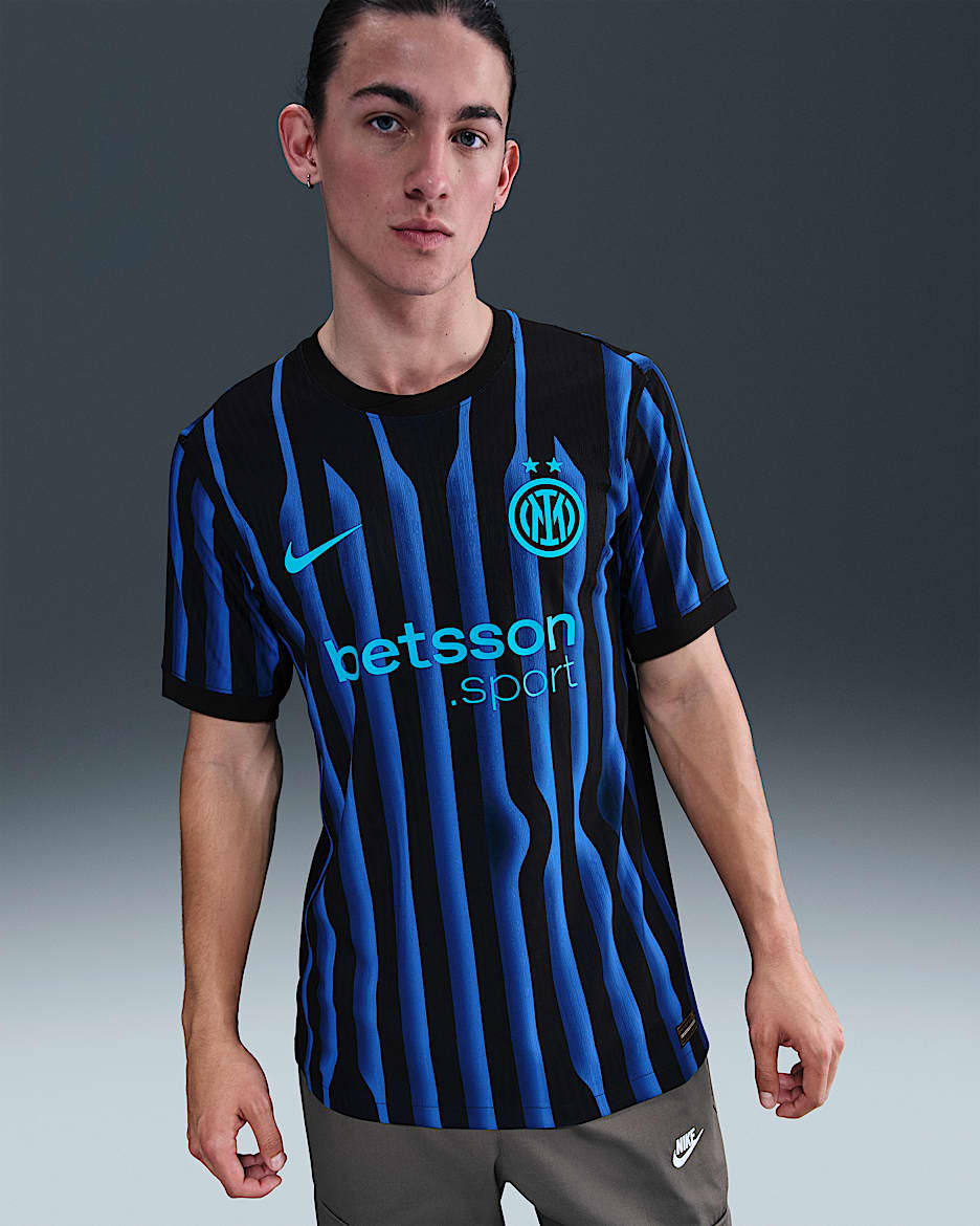 2025/26 赛季国际米兰主场球员版 Nike Dri-FIT ADV 男子速干足球球衣 - 里昂蓝/黑/氯蓝