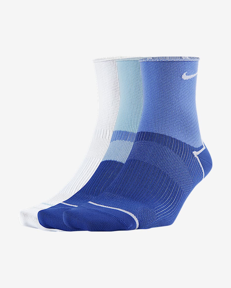 Nike Everyday Plus Lightweight 女子速干训练短袜（3 双） - 多色