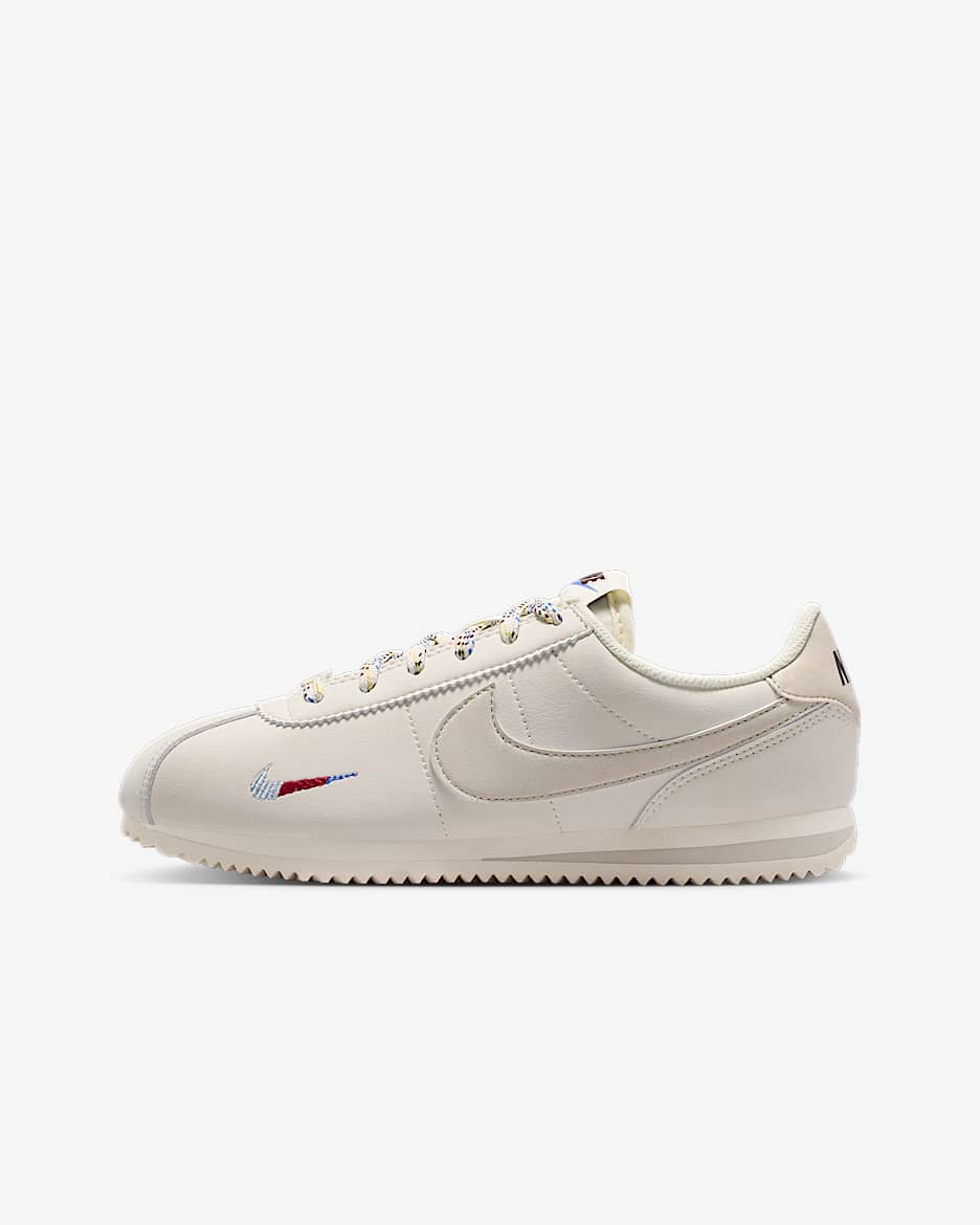 Nike Cortez 大童运动鞋 - 珍珠灰/彗星蓝/鲜亮勃艮第酒红/浅土褐