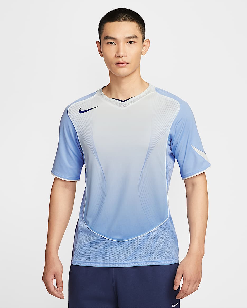 Nike Total 90 Dri-FIT 男子速干短袖足球球衣 - 铝蓝/帆白/帆白/空间蓝
