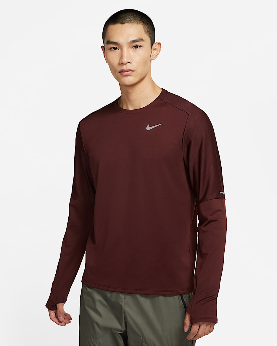 Nike Dri-FIT 男子跑步圆领上衣 - 神秘枣红