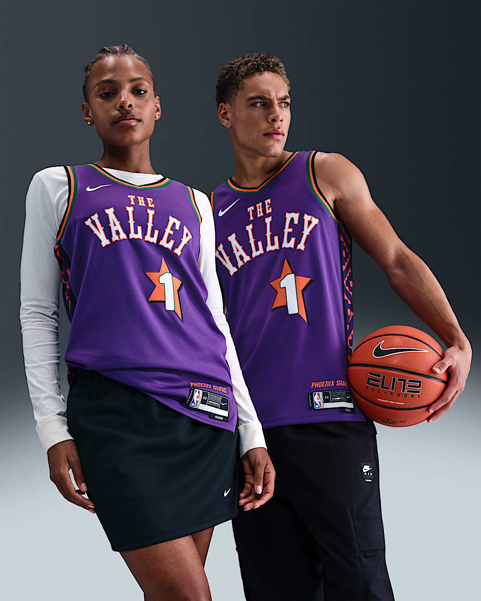 2024/25 赛季菲尼克斯太阳队德文·布克 (Devin Booker) City Edition Nike Dri-FIT NBA Swingman Jersey 男子速干球衣 - 全域紫