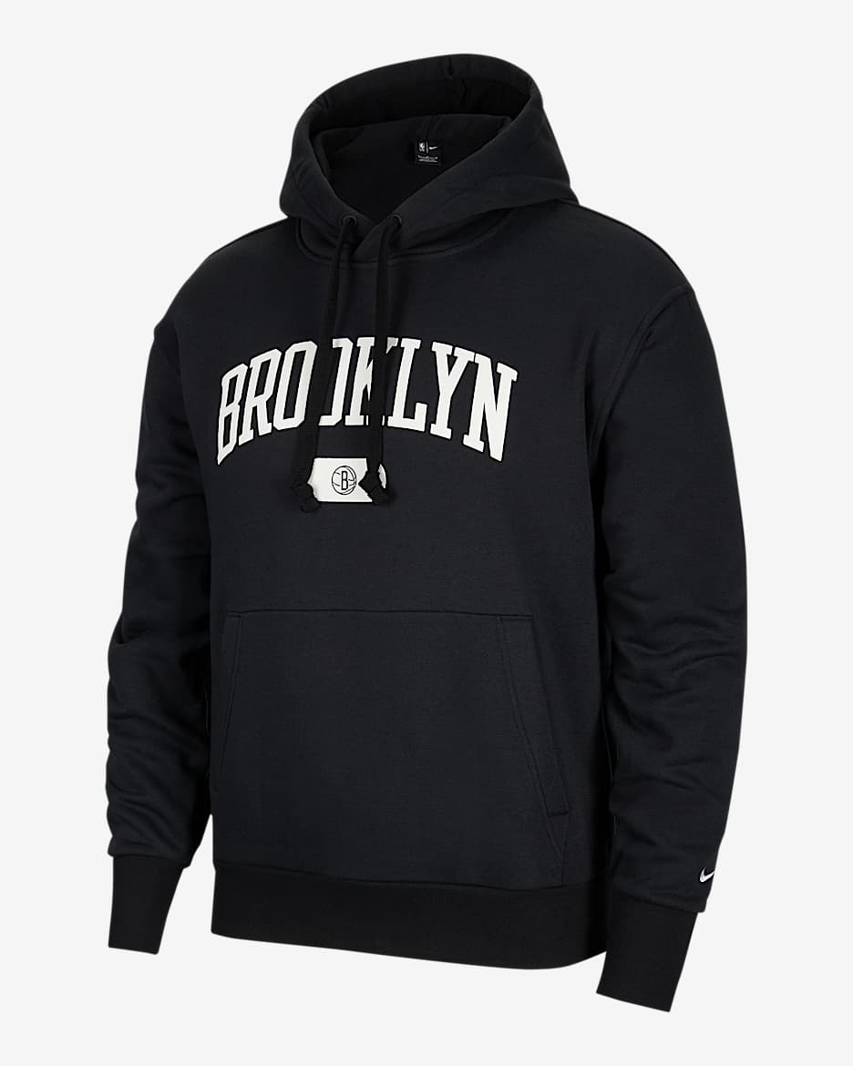 布鲁克林篮网队 Heritage Nike NBA 男子套头连帽衫 - 黑/白色