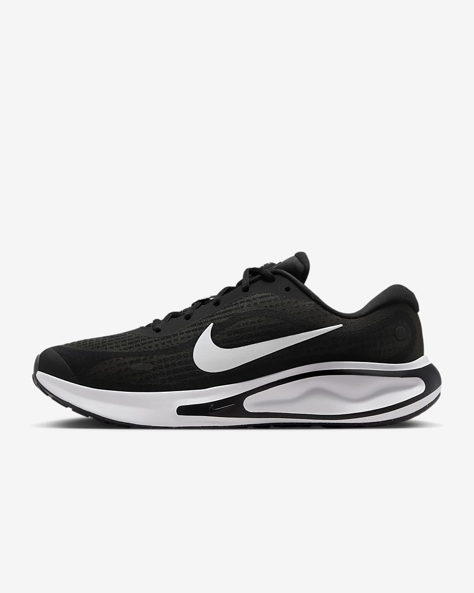 Nike Journey Run 男子透气公路跑步鞋 - 黑/煤黑/白色