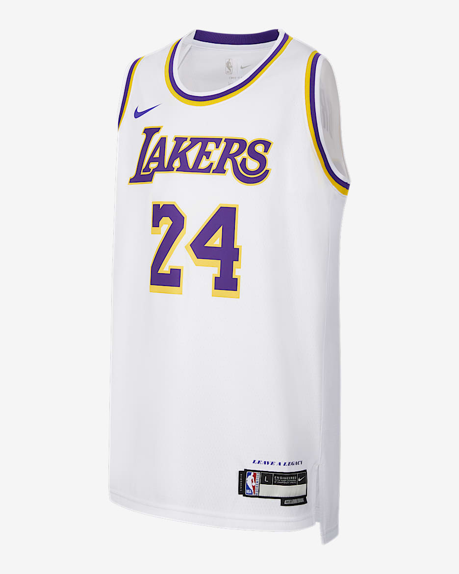 洛杉矶湖人队 Association Edition Nike NBA Swingman Jersey 大童（男孩）速干球衣 - 白色