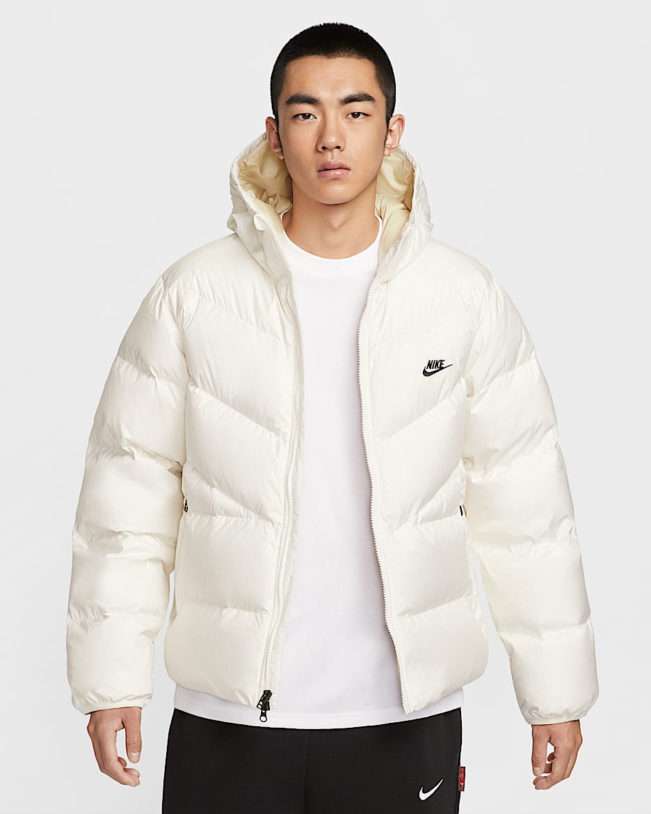 Nike Windrunner Statement 男子拒水羽绒夹克 - 帆白/帆白/黑