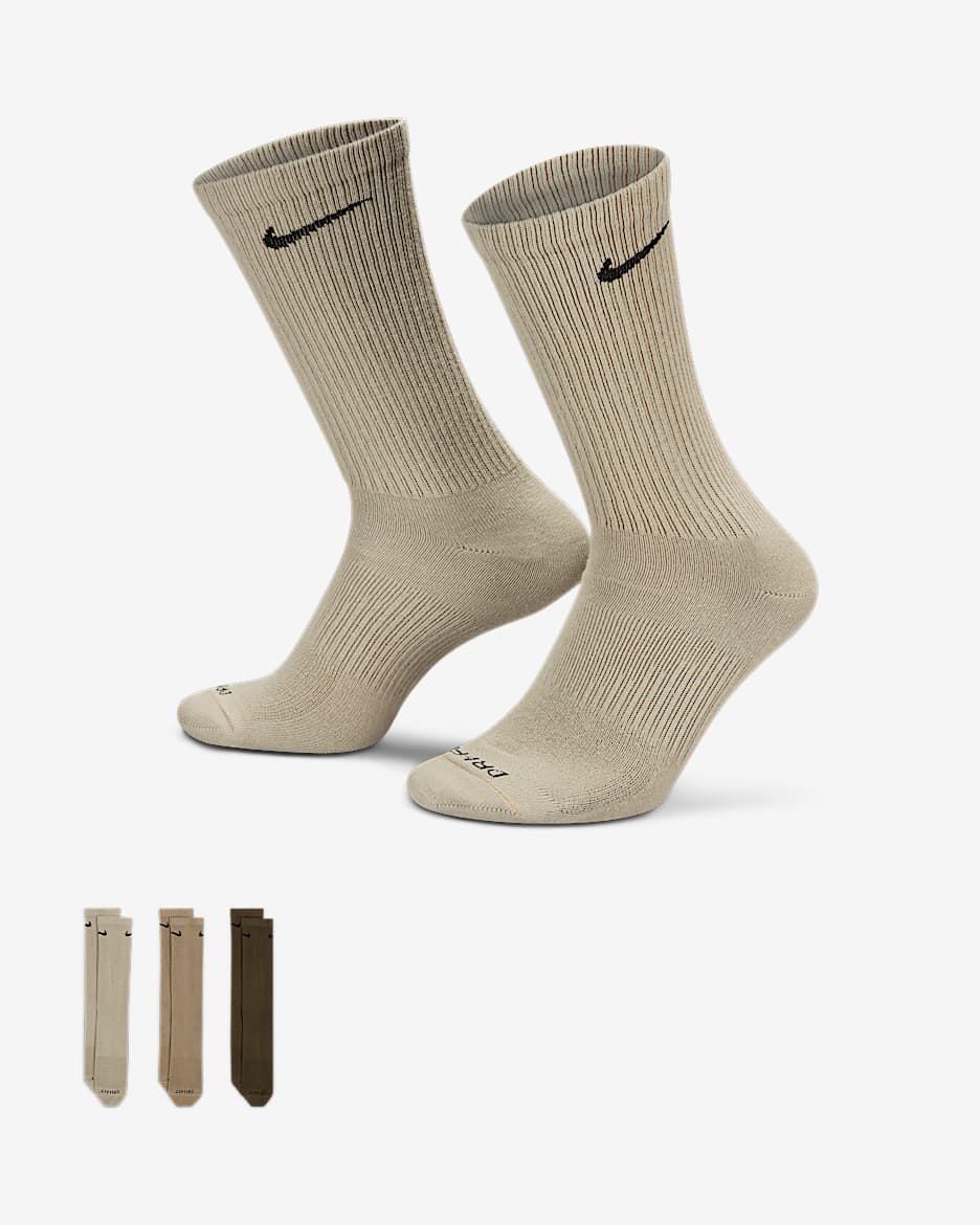 Nike Everyday Plus Lightweight 速干中筒训练袜（3 双） - 多色