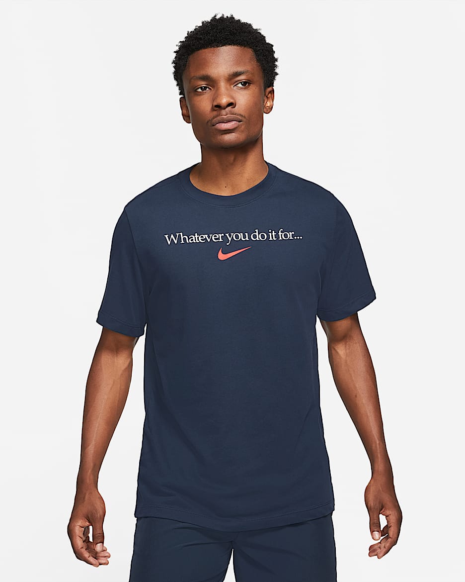 Nike Dri-FIT 男子印花训练T恤 - 黑曜石色